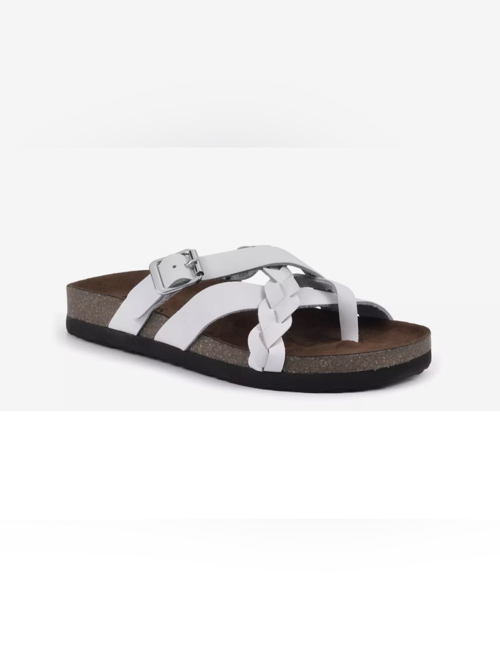 White White Mountain Harrington Braided Buckle Slide Sandal